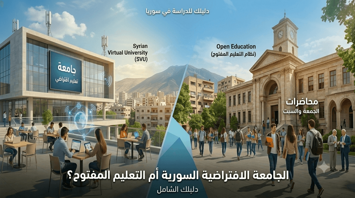 الفرق بين الجامعة الافتراضية السورية والتعليم المفتوح 2026